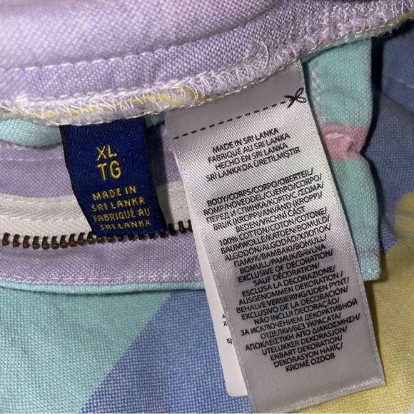 Ralph Lauren XL Shorts Colorful Retro Stripe Cotton Knit - Picture 5 of 8